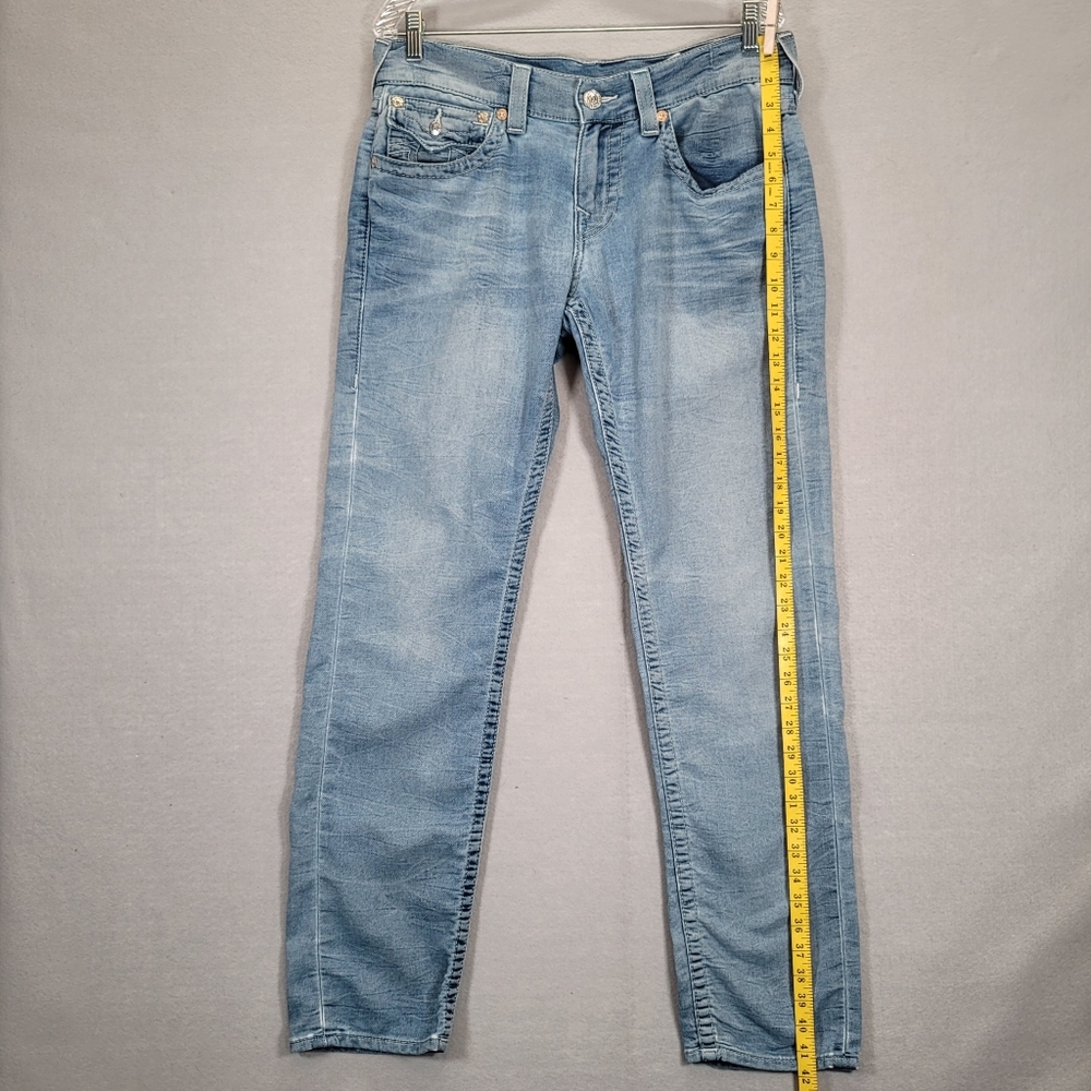 True Religion Skinny w/ Flap Pocket Cool Indigo Soft Demin Jeans Women’s Size 30